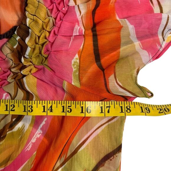 August Silk Womens Y2K Flutter Sleeve Top Size S Abstract Boho Artsy Retro Flowy - Picture 5 of 8